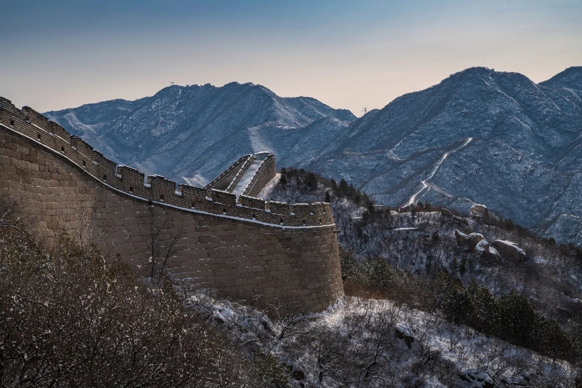 八达岭长城雪景图片