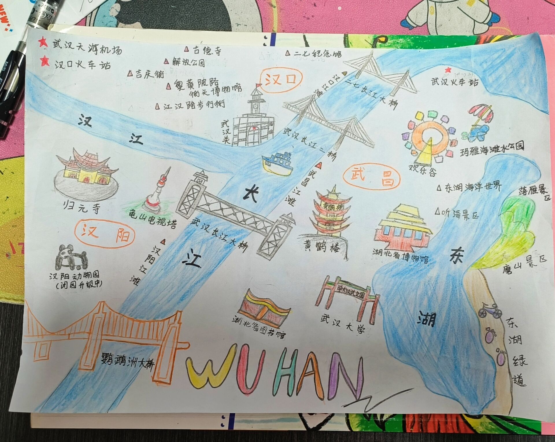 武汉简版手绘图