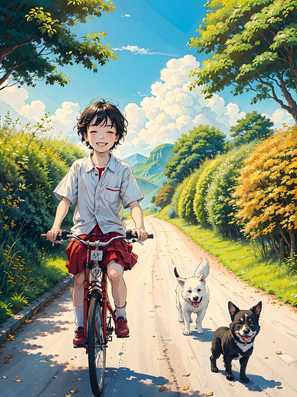 治愈系漫画|骑着自行车上学童年时光 上初中了,一下子我感觉自己长大.