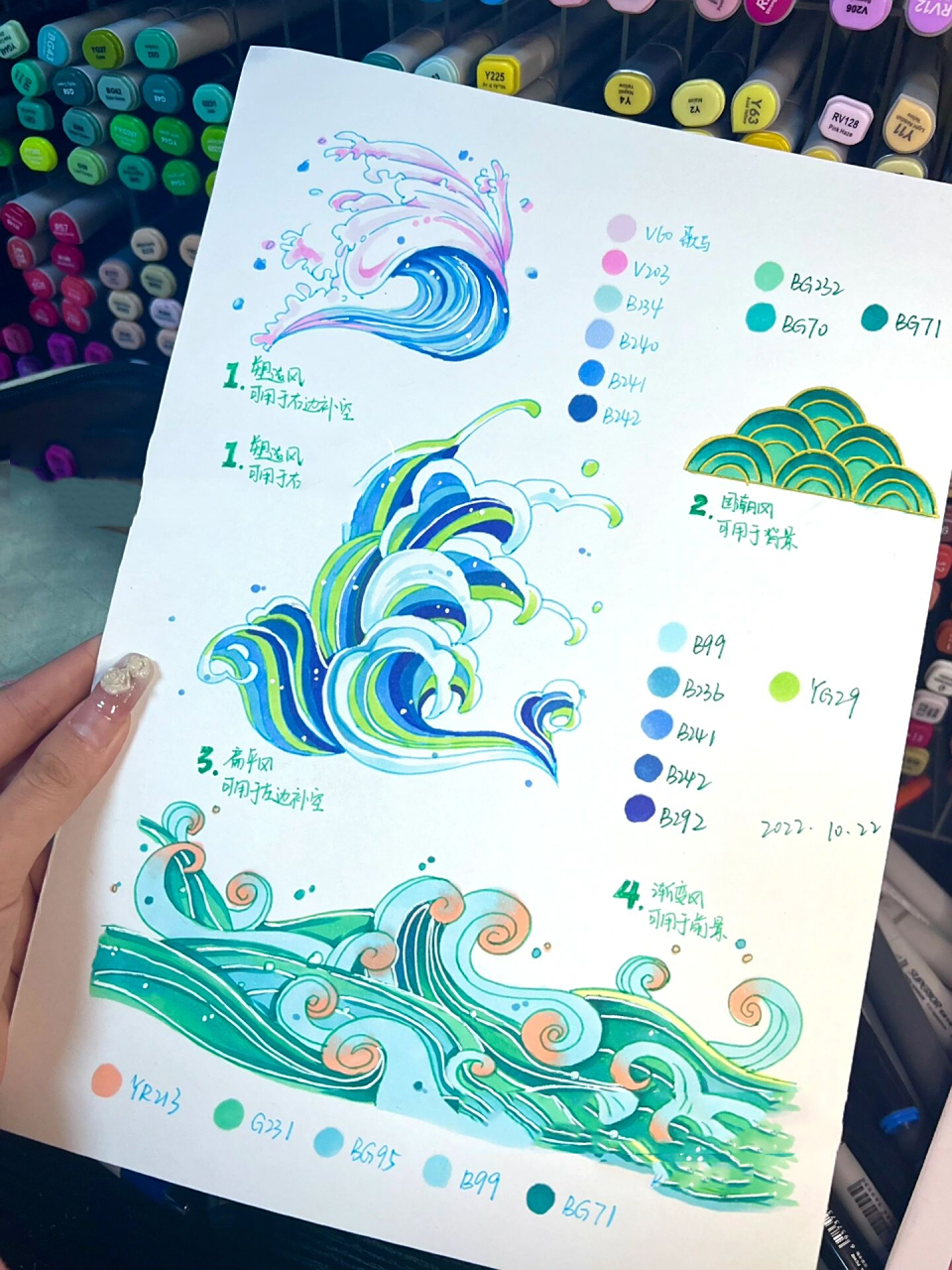 海浪作为一种万能元素非常关键 给大家分享一下马克笔海浪上色塑造