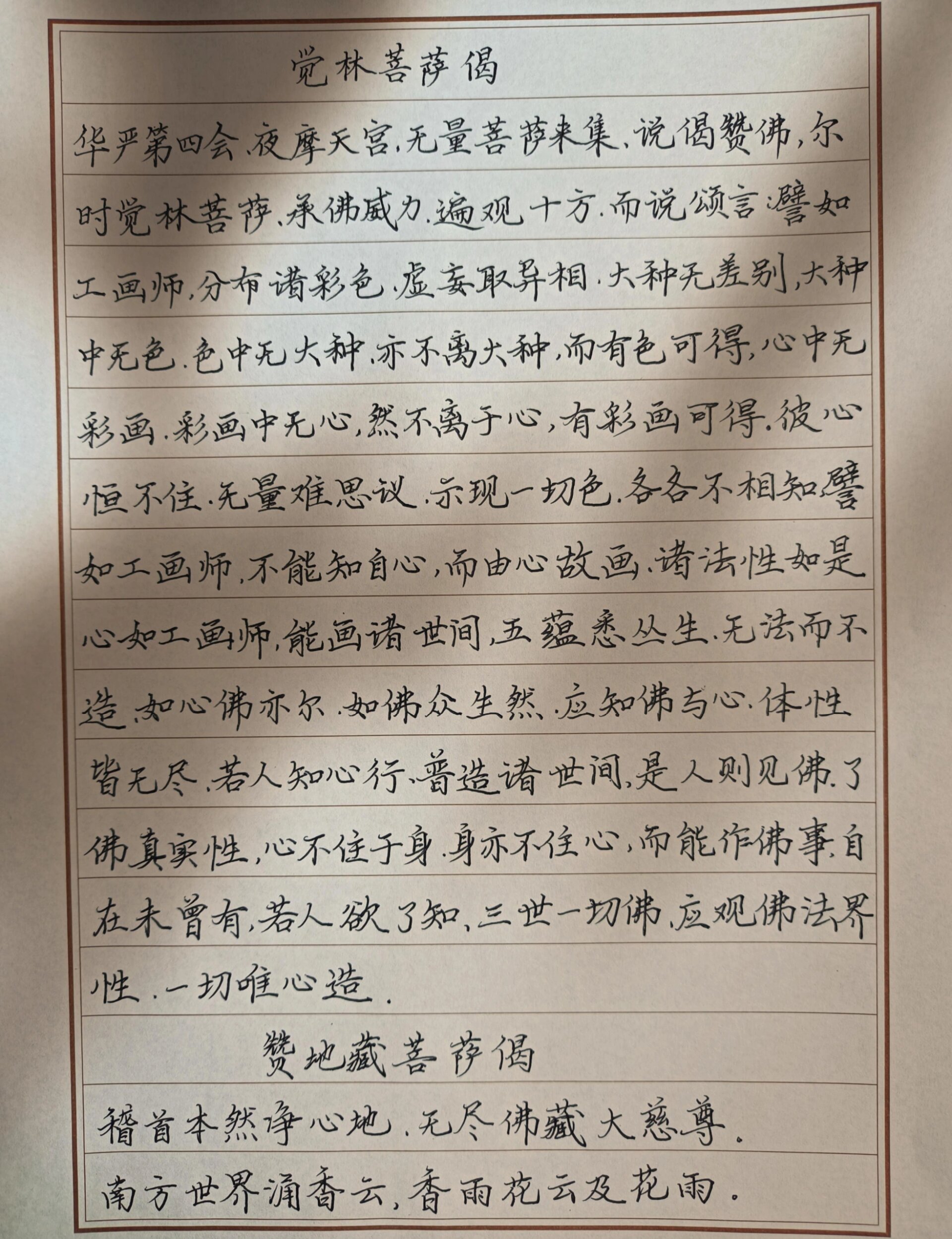抄写经文(一)地藏菩萨本愿经@江雪栀柚的动态