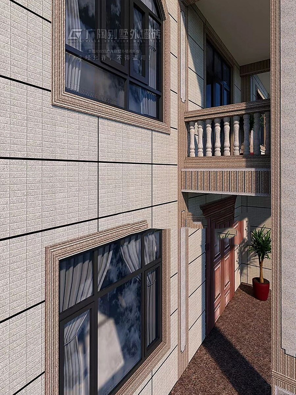 自建房外墙选用琇岩纸皮砖,搭配