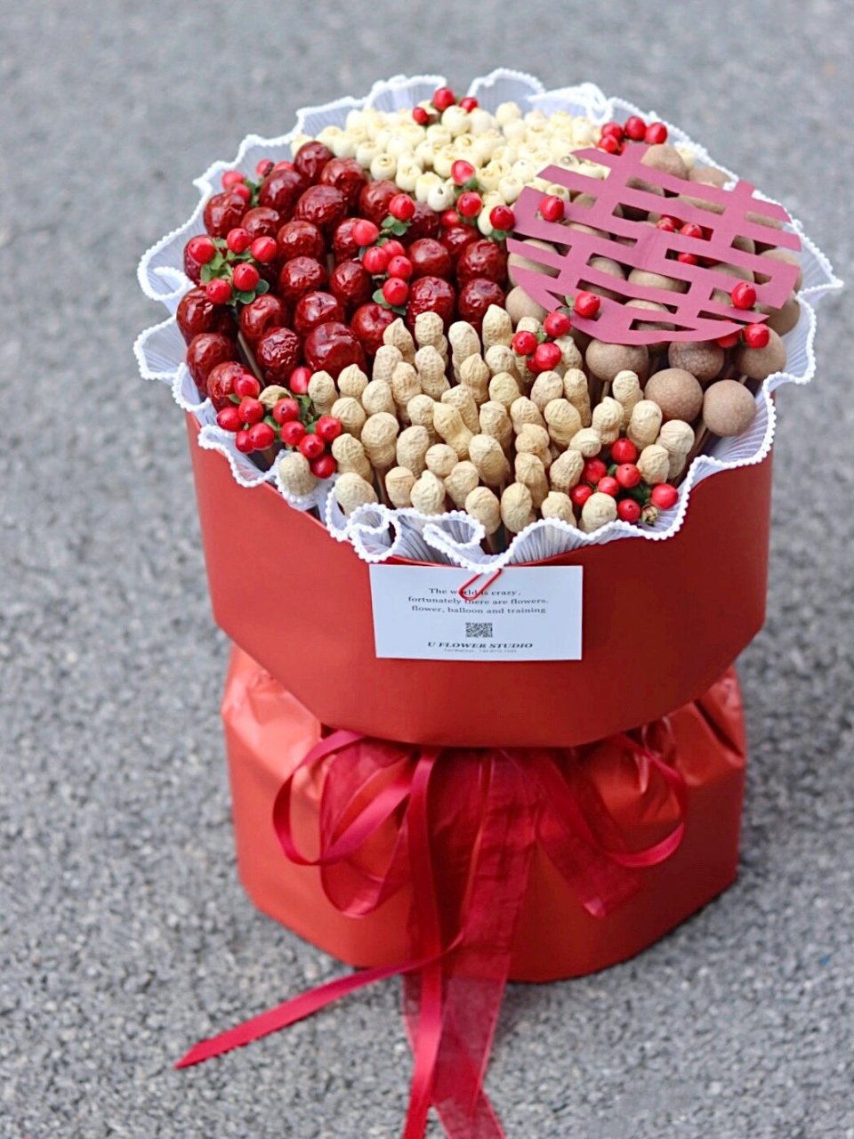 送闺蜜婚礼的花束—早生贵子花束 新婚贺礼花束|枣生桂子 06 百年