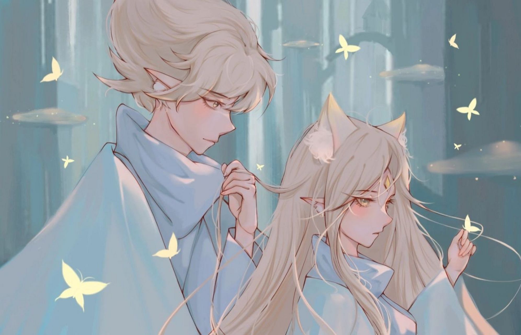 光遇情头壁纸 | 雨妈&卡卡(内有全图) 上完色啦