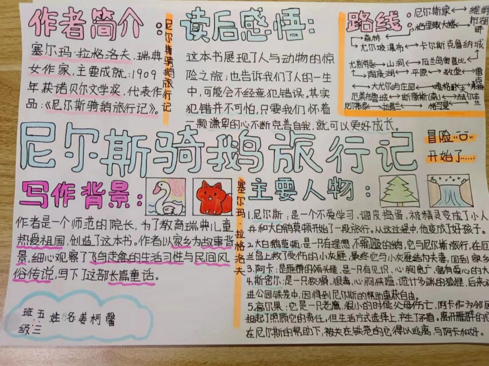 尼尔斯骑鹅旅行记思维导图