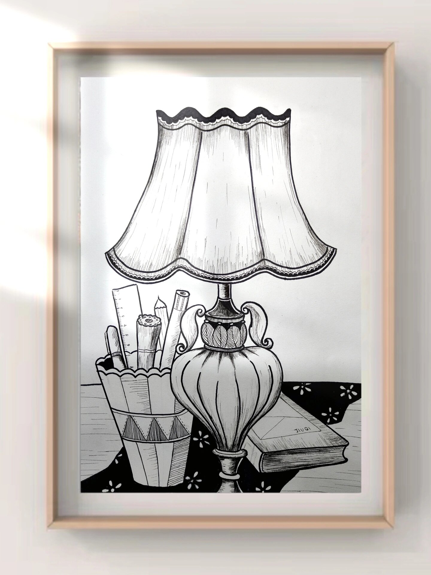 黑白装饰画线描画 课程总结 1.