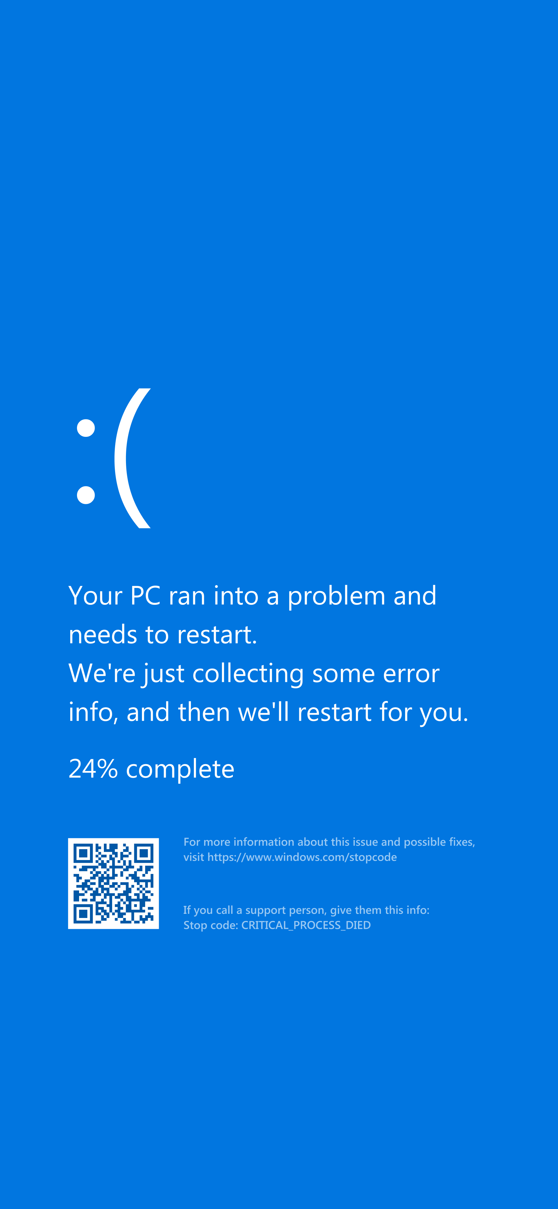 由于微软近期的蓝屏事件而流行起来的「windows蓝屏壁纸」,摸鱼人必备