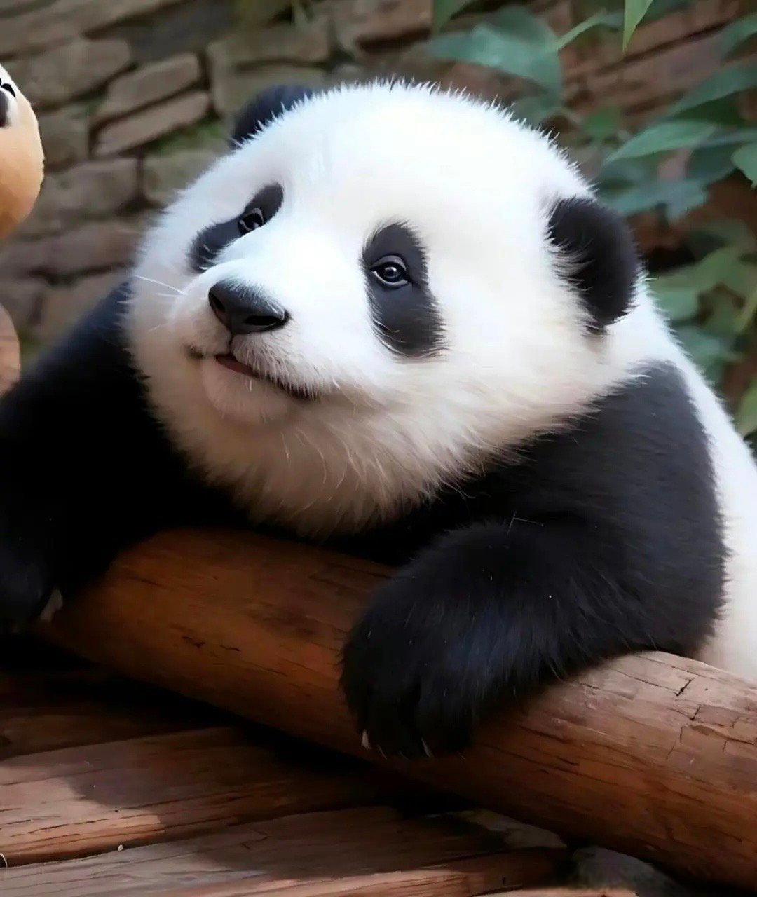 谁能拒绝一只会微笑的小熊啊!熊猫花花 这也太可爱了吧,胖嘟嘟的.