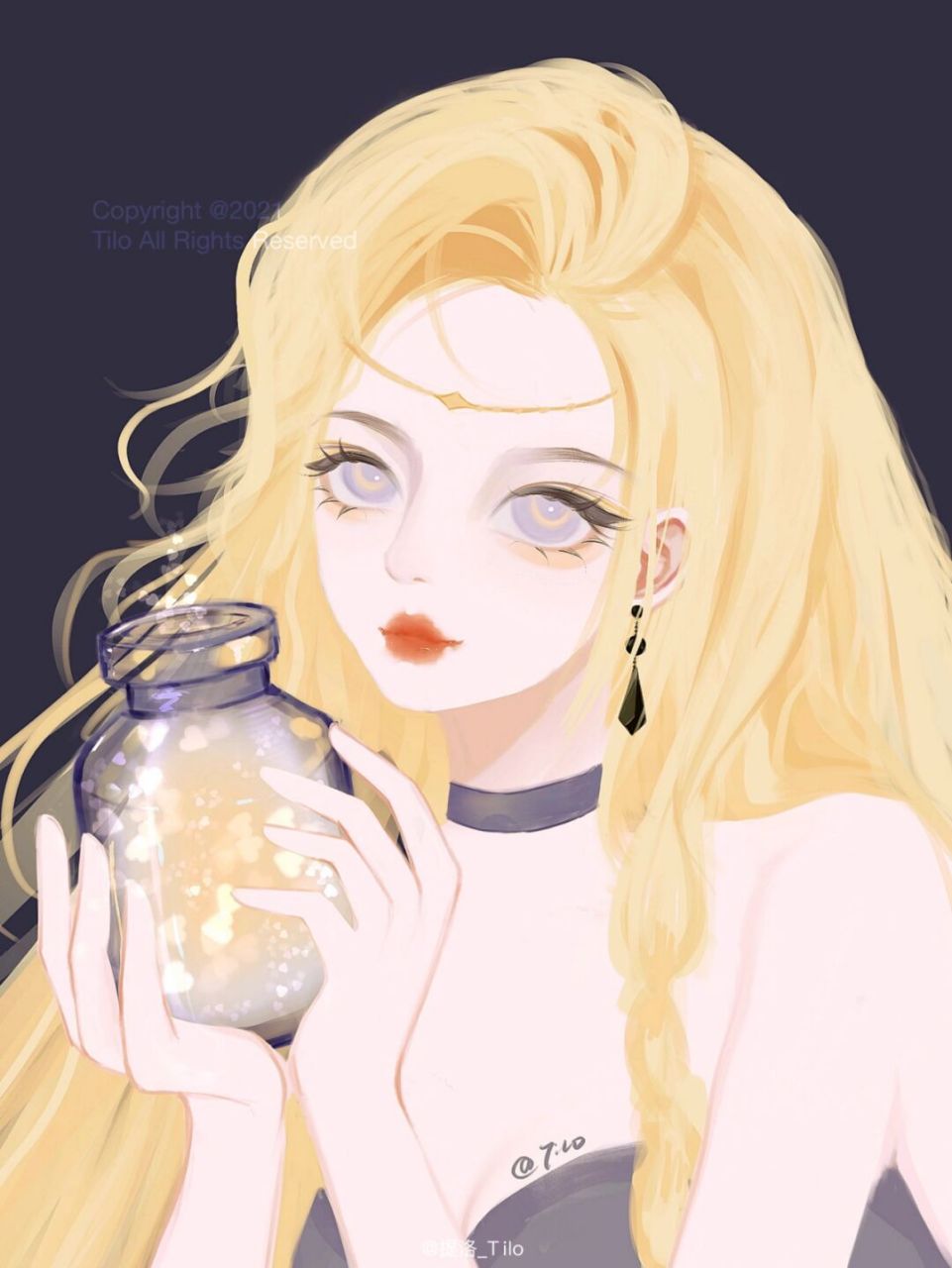 【十二星座仙女系列插画】水瓶座 水瓶座过来集合啦[庆祝] - 电绘工具