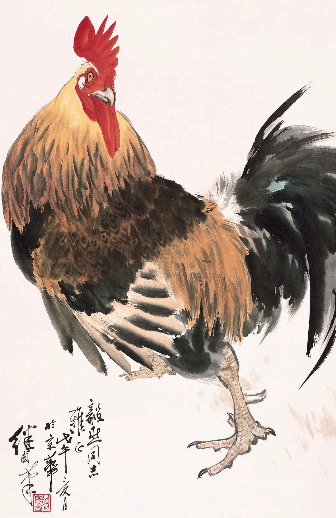 公鸡 刘继卣(1918——1983)天津市人,杰出的中国画家,连环画艺术大师