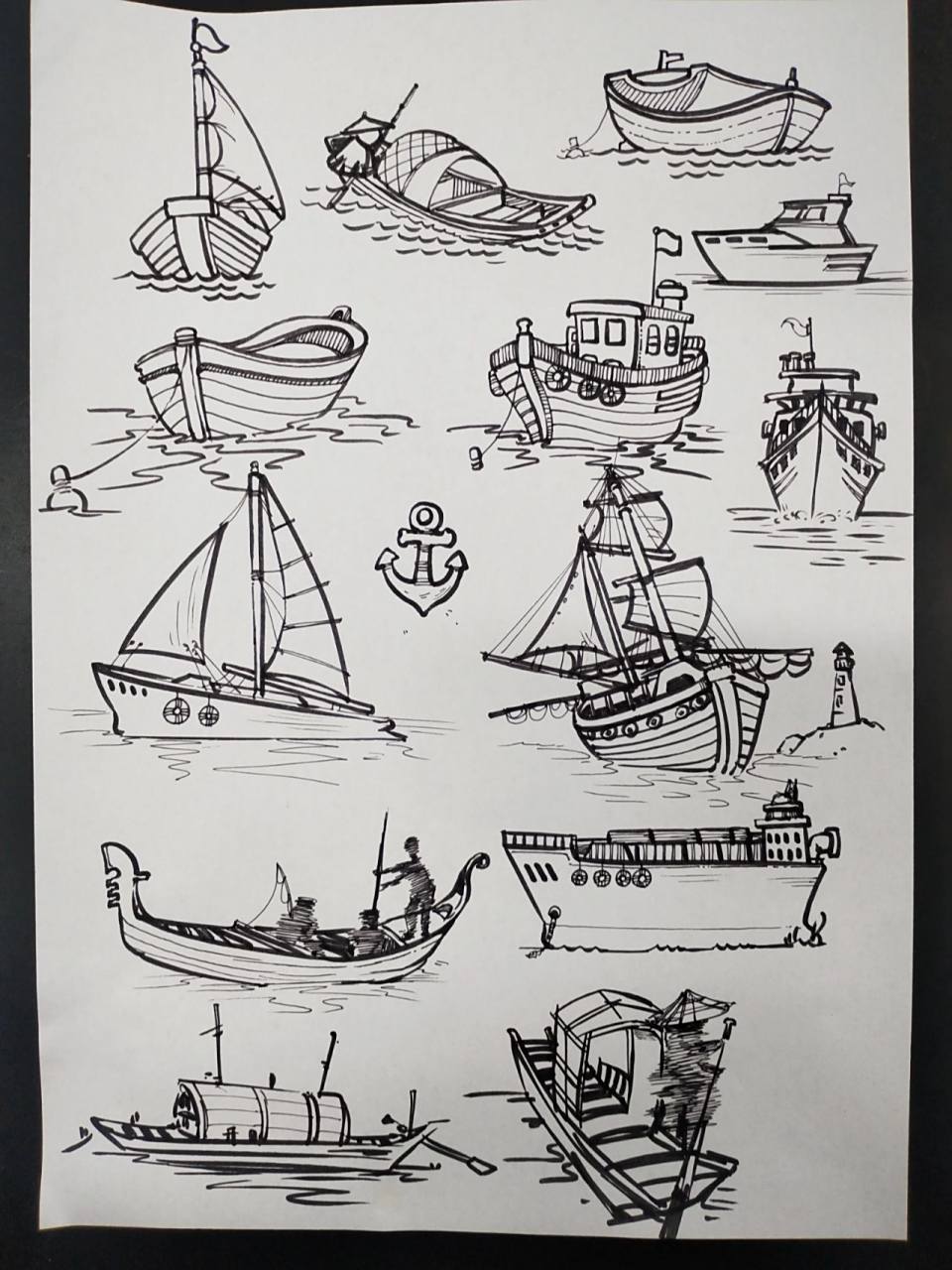 简笔画 小船,课程在专栏 灰机有了,小车也有了,小船肯定也要来一波.