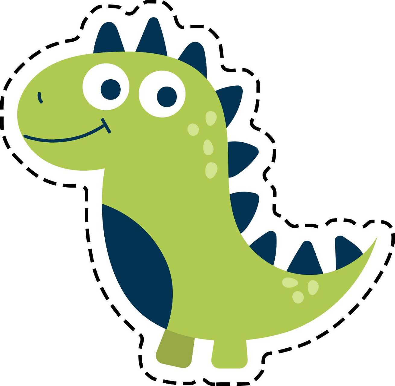 卡通小恐龙剪纸素材