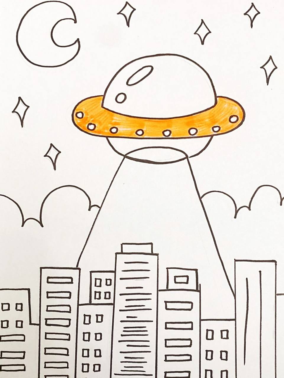 飞碟04 #飞碟##儿童画# #创意画