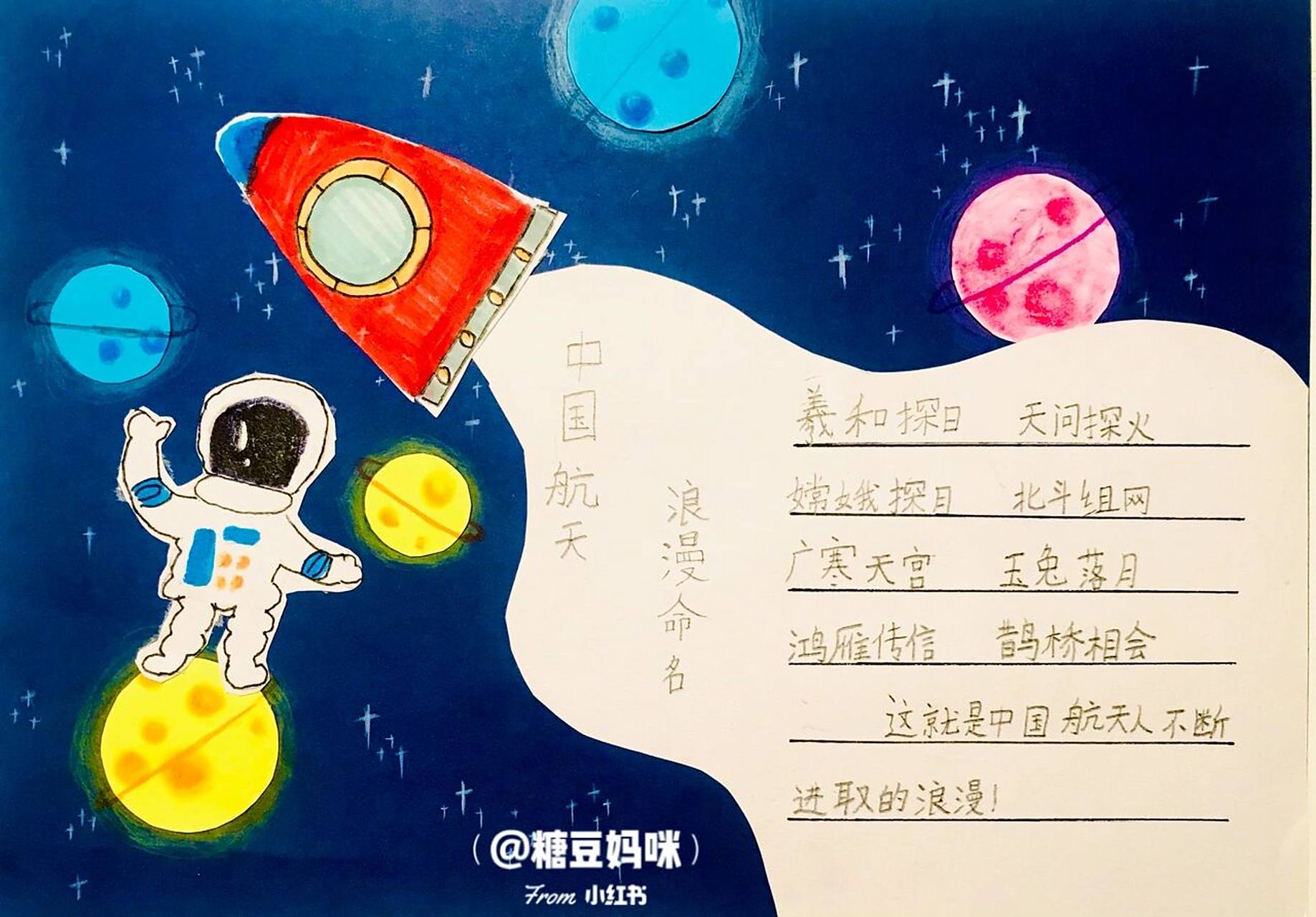 太空主题超简单手抄报 星期日天黑了小崽子才告诉我还有一个手抄报