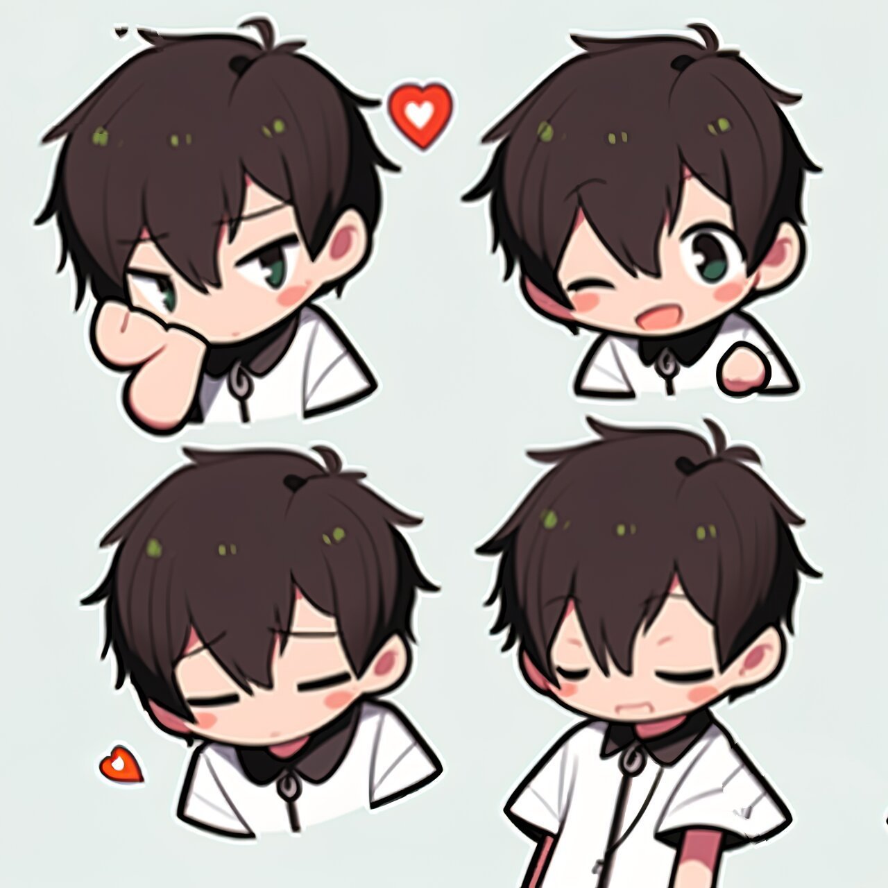 卡通表情包·萌呆男生 这次轮到创作男生了,萌呆的风格是否引起你们的