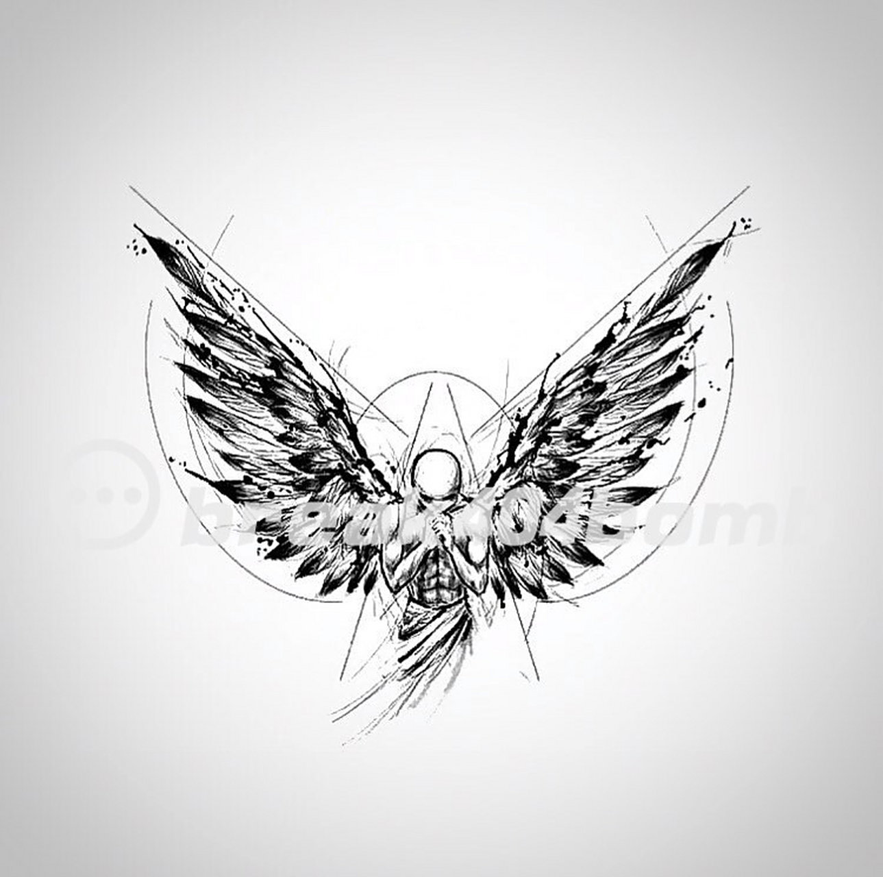 翅膀纹身丨暗黑翅膀 纹身后背纹身 [得意]翅膀后背纹身素材#后背纹身