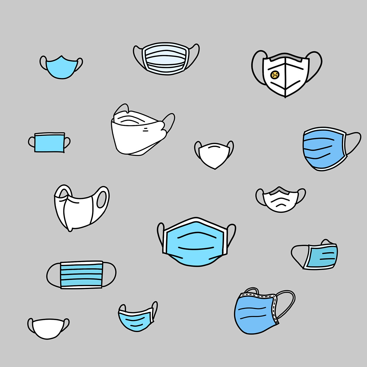 【口罩】口罩简笔画 口罩来了 出门请带好哦😷