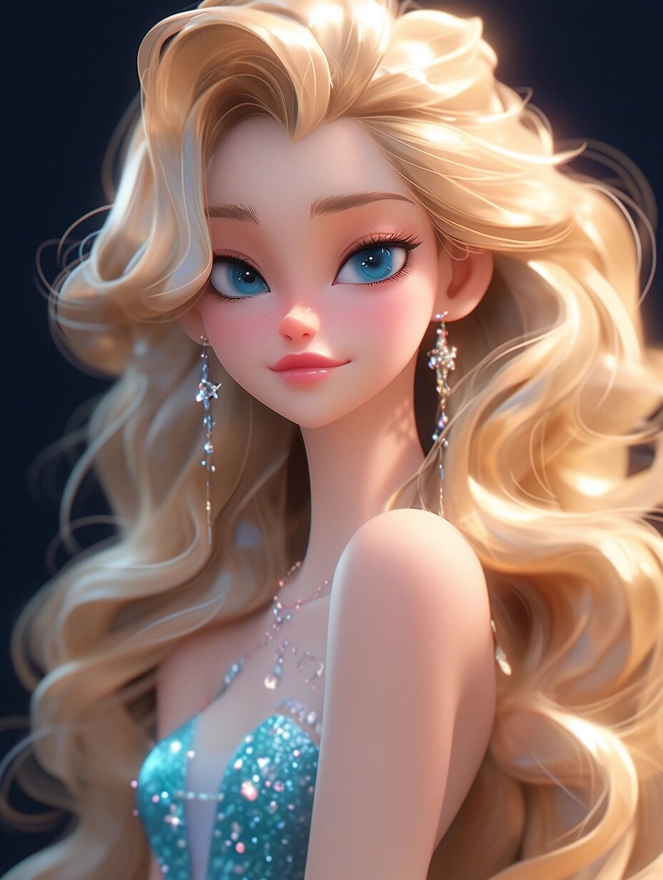 ai生成|迪士尼公主92芭比娃娃系列 可做头像 1-9位公主 哪位是你