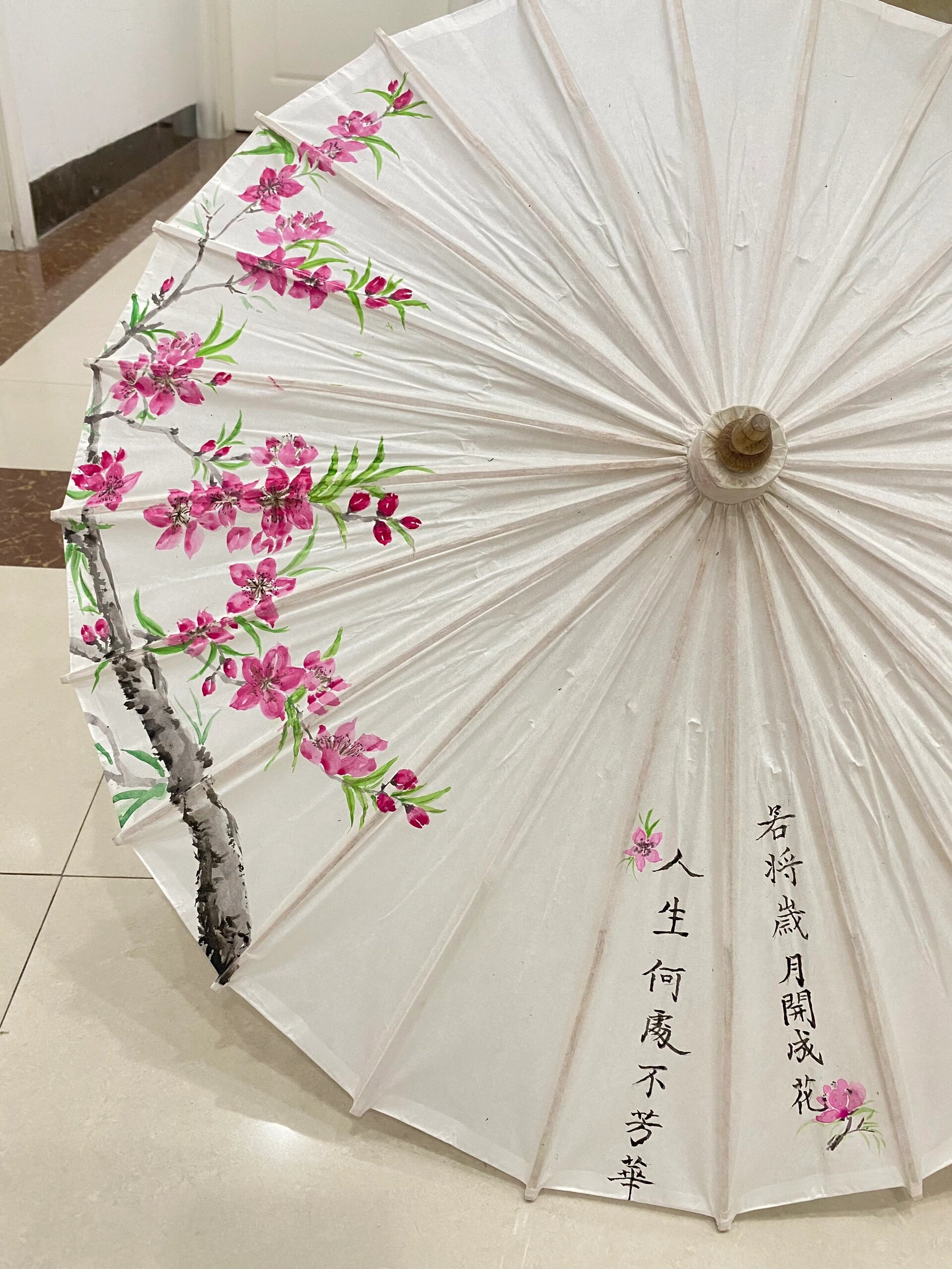 国风古韵9899 手绘油纸伞 手绘桃花