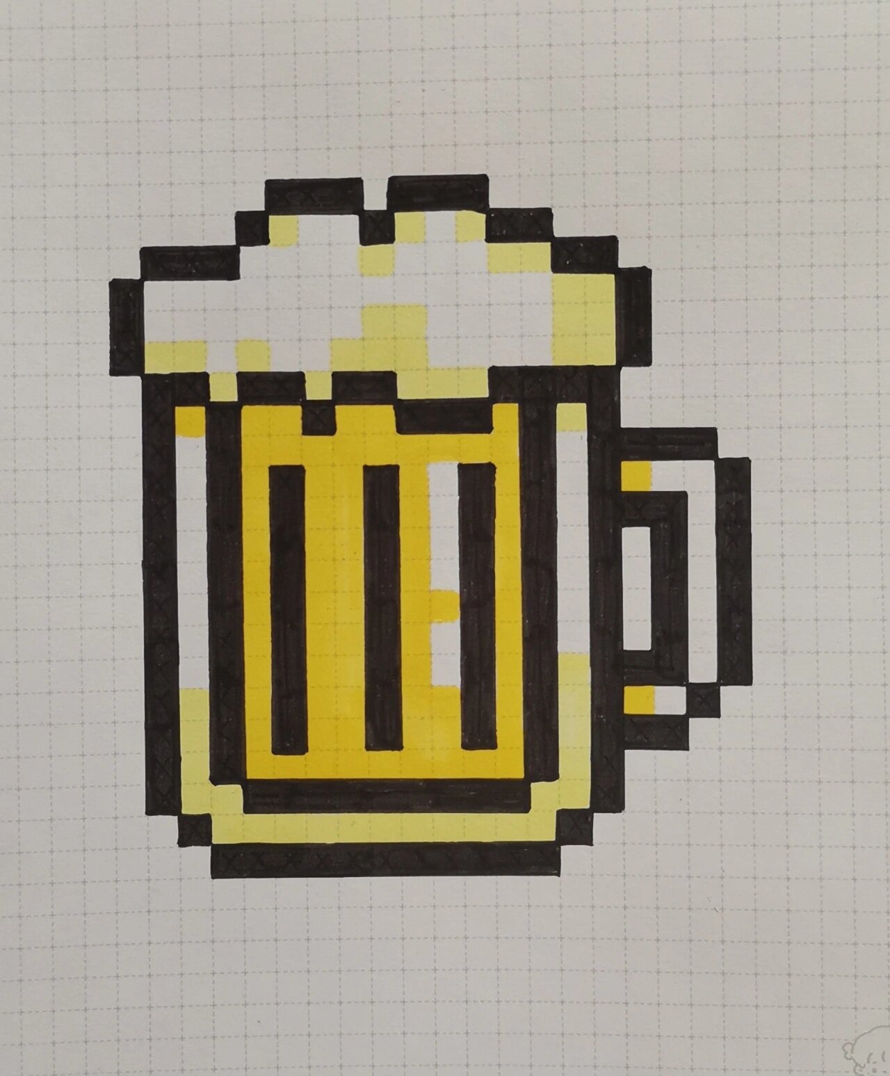 方格画(生日蛋糕,啤酒)