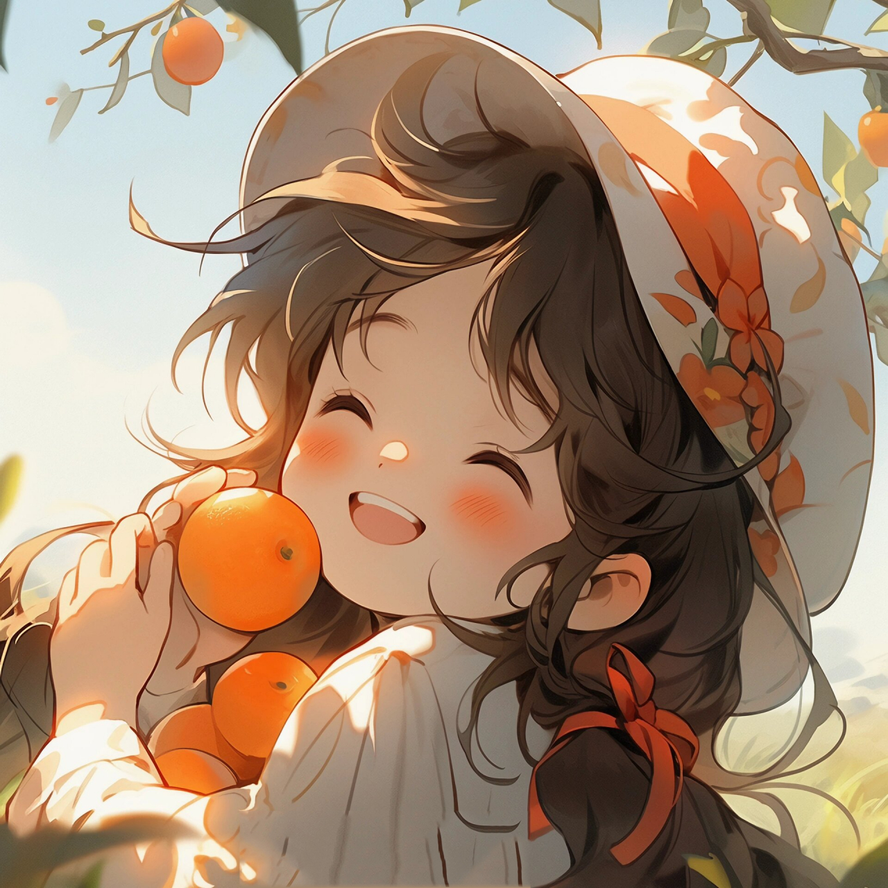 心想事事橙92|可爱女生头像 收获的喜悦 在秋天将会实现 祝愿大家都