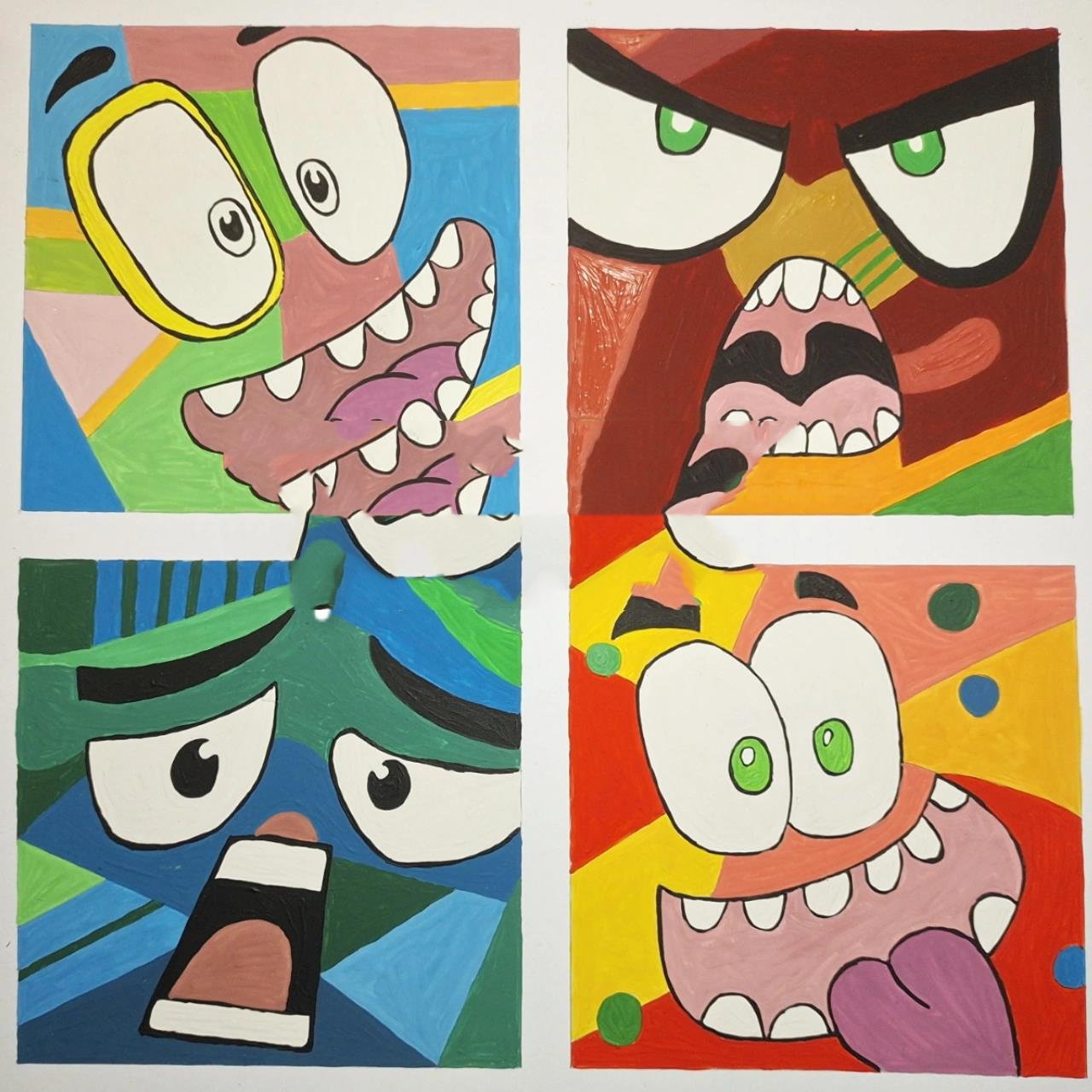 色彩构成–喜怒哀乐,色彩情感(代画作品