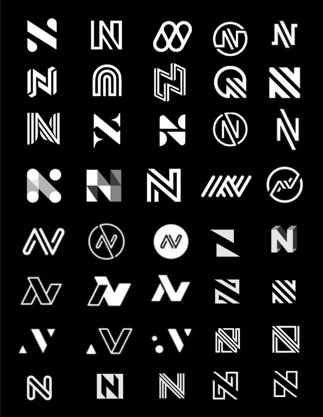 极简创意字母n标志logo设计|灵感分享97