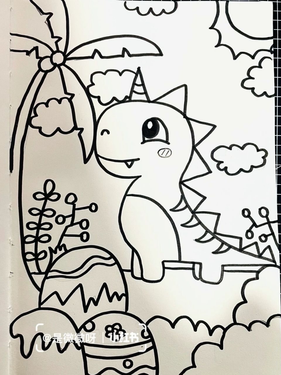 学画恐龙最简单的画法图片
