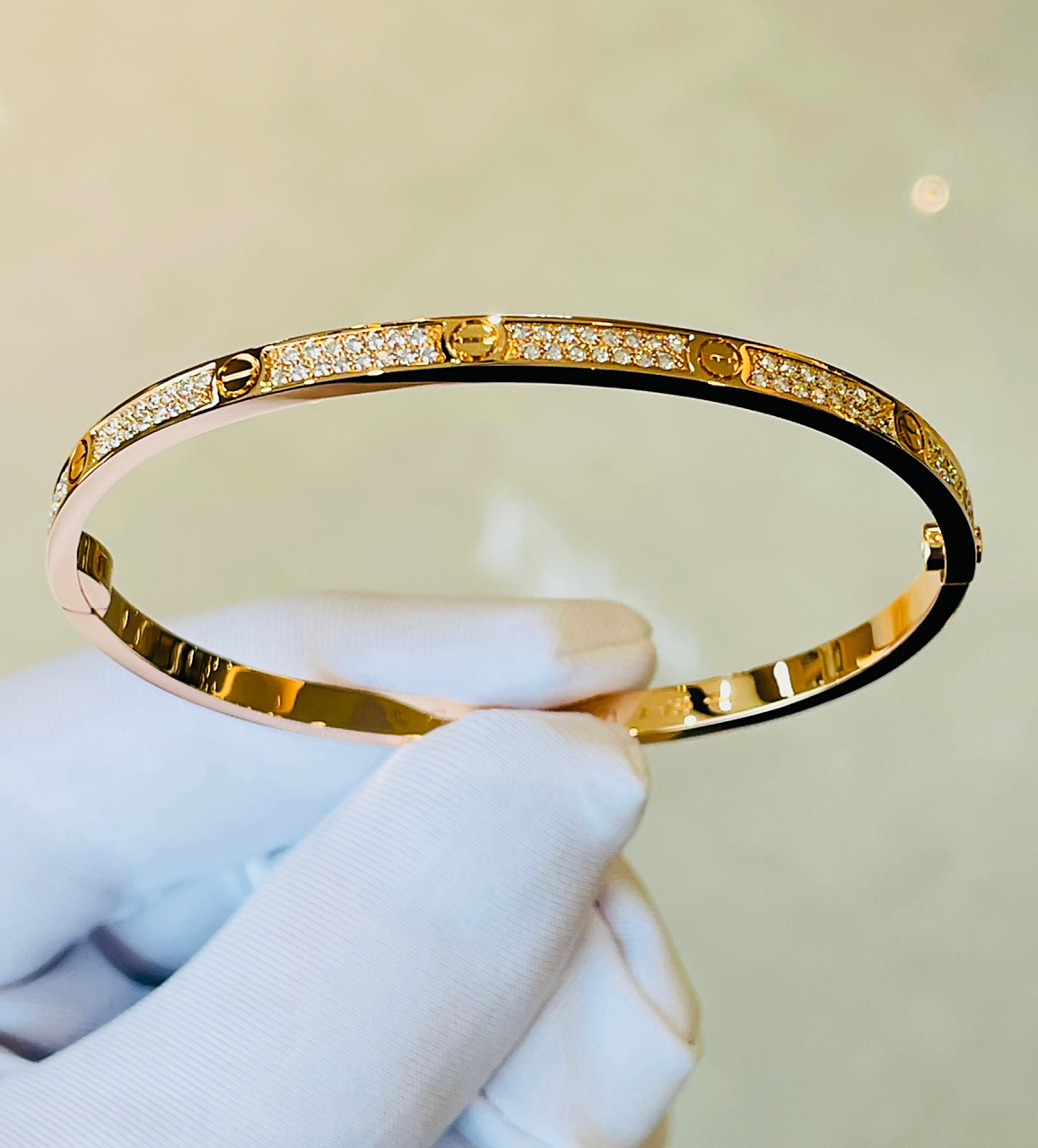 卡地亚满天星手镯 全新闲置卡地亚cartier love系列窄版满天星手镯