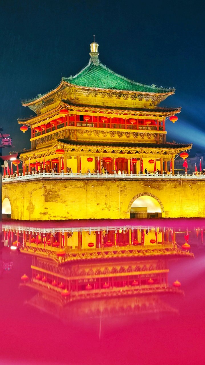 西安旅游丨鼓楼和不夜城夜景太绝了附机位 走进了西安也是长安 看鼓楼