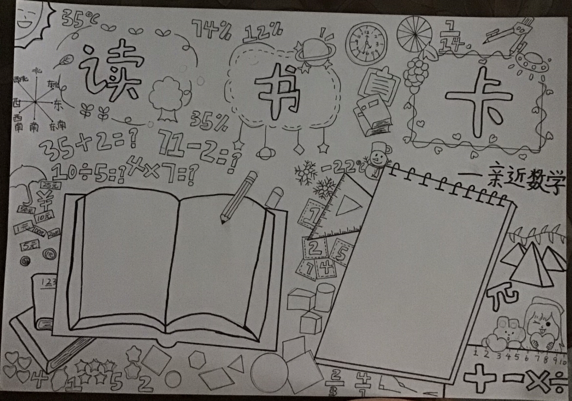 小学生数学读书卡 小学生数学读书卡,数学书目不限,自创.