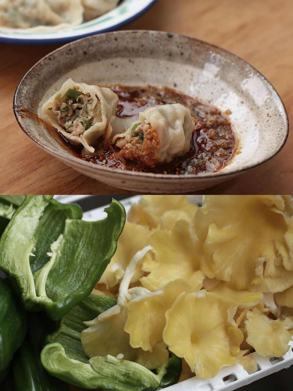 东北人快来认领榆黄蘑青椒饺子 小时候最喜欢吃的饺子就是榆黄蘑大