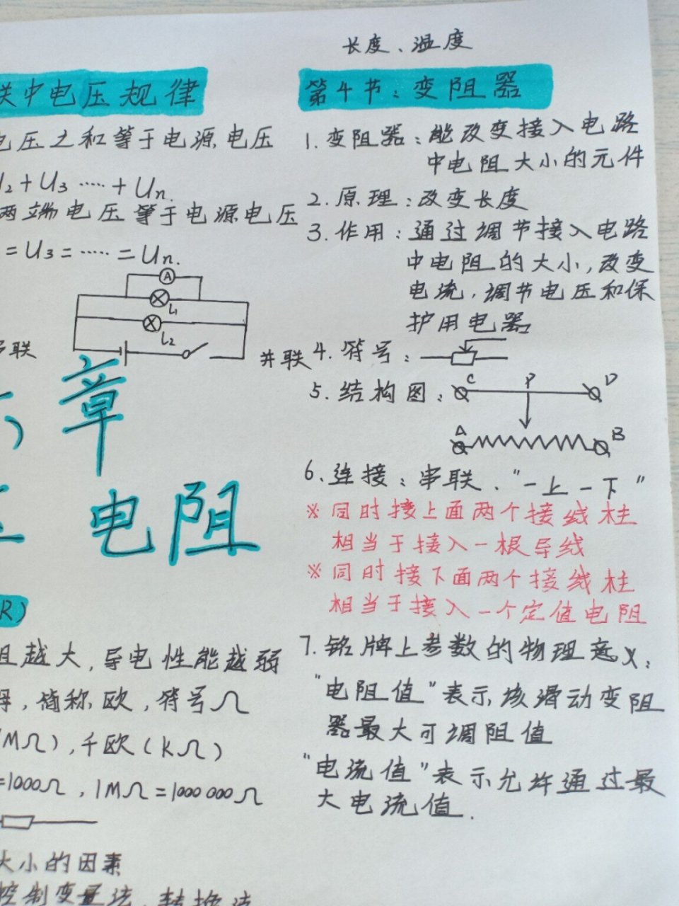 初三物理电路图手抄报图片