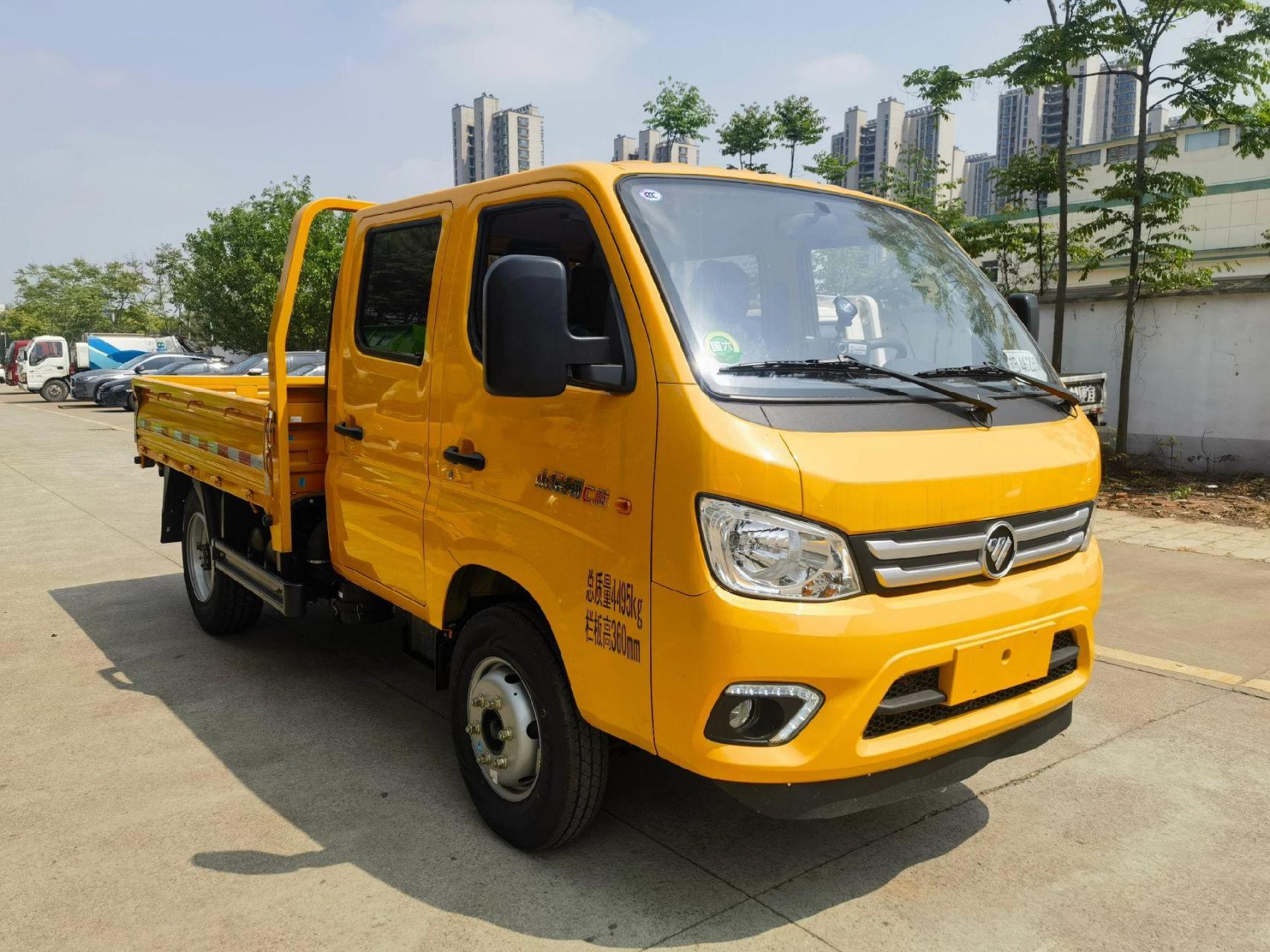 看看福田双排小金刚总质量:4.495吨,蓝牌自卸车
