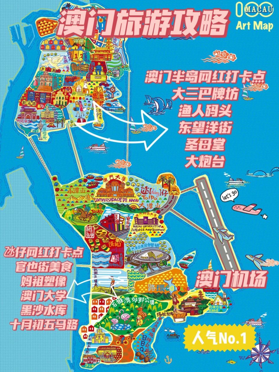 澳门旅游攻略‼️跟着这份收藏级地图走准没错 疫情已经过去,还不