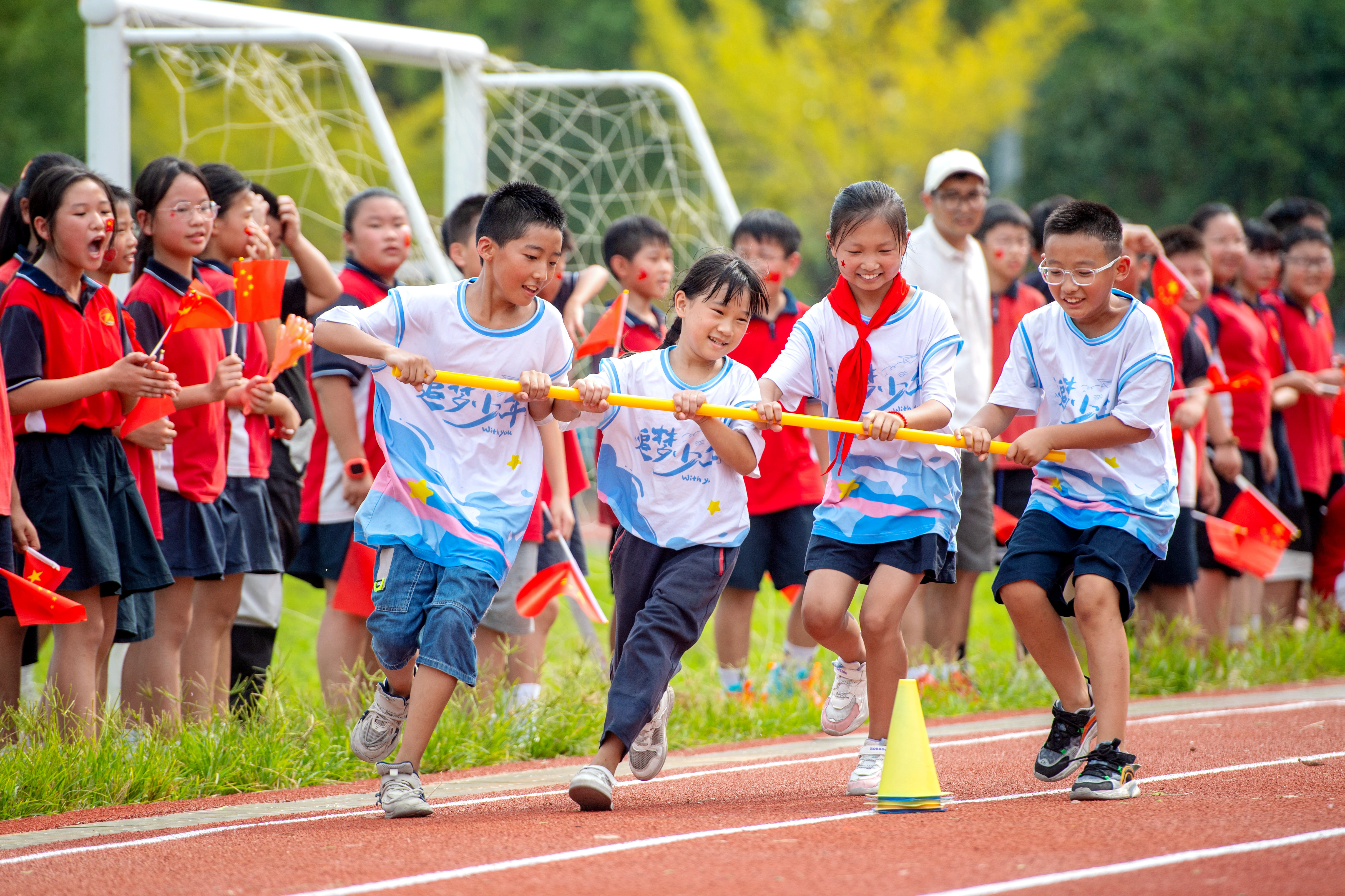 中学生体育运动校园运动会学生运动会运动乐趣长兴县