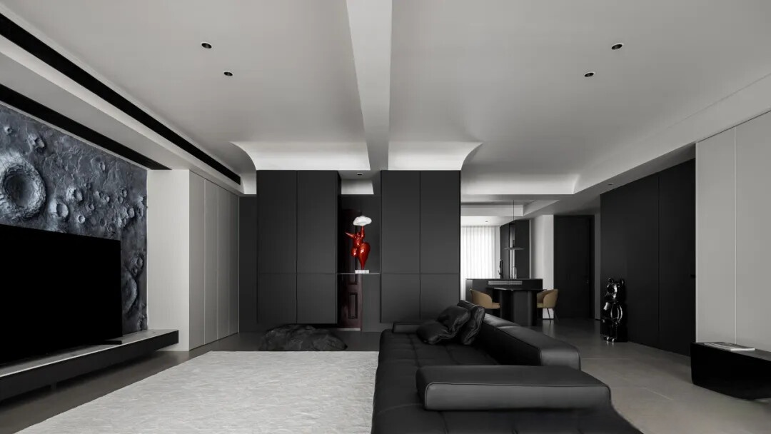 客厅 1电视背景墙塑造出星球表面的质感