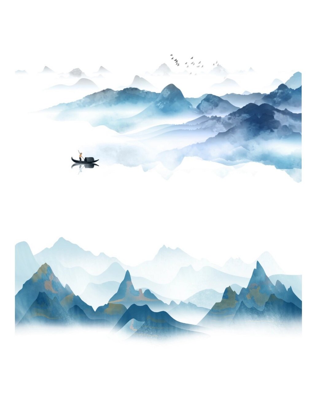 7215水墨山水画|免抠素材 9095遨游在水墨山水的世界里!