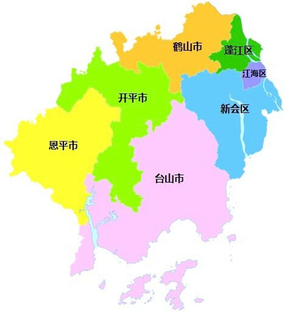 江门市分区地图图片