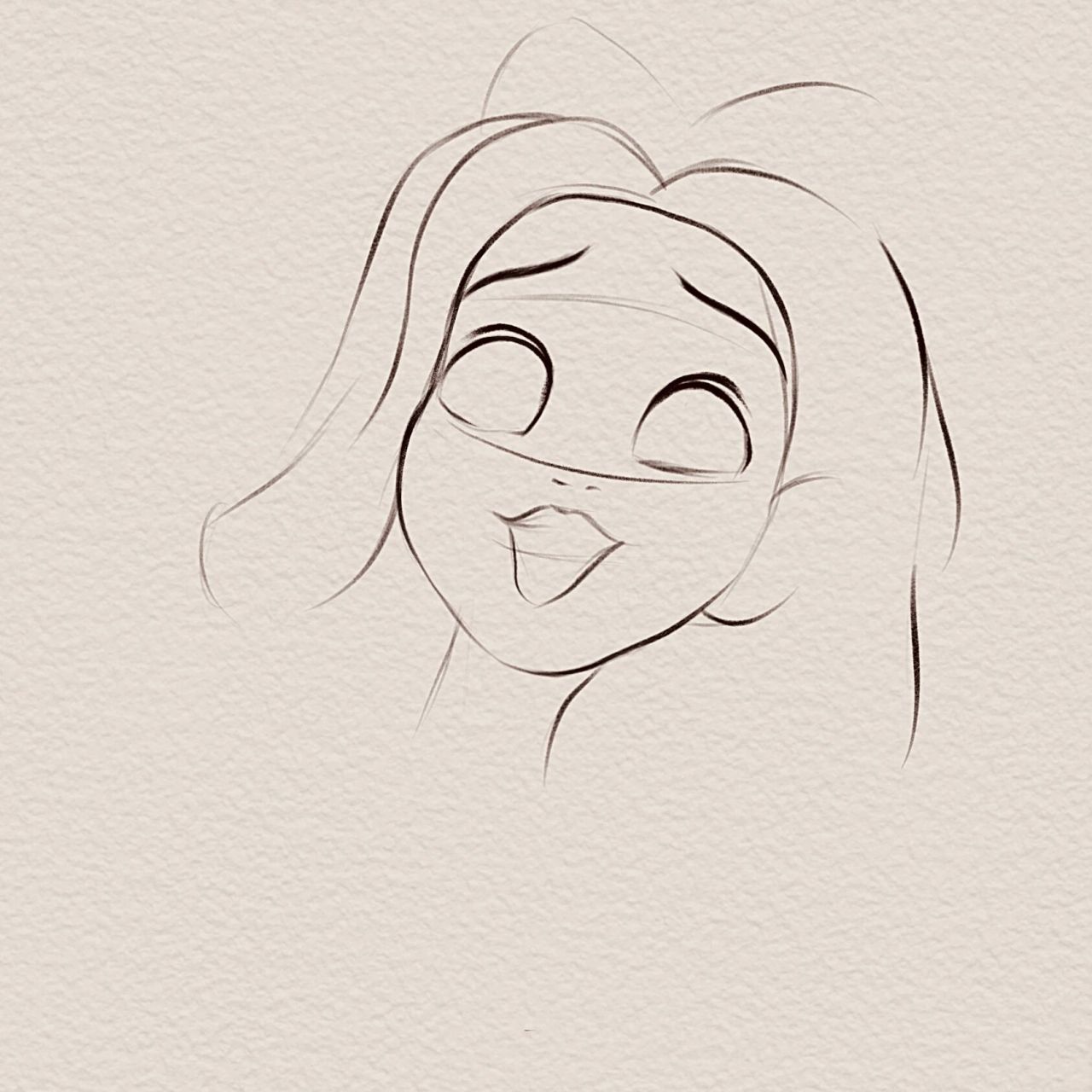 迪士尼公主手绘铅笔线稿|白雪公主 铅笔线稿卡通人物练习8215 没