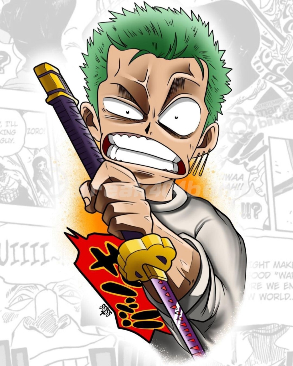 索隆纹身丨海贼王索隆newschool纹身 #杭州纹身 #台州纹身