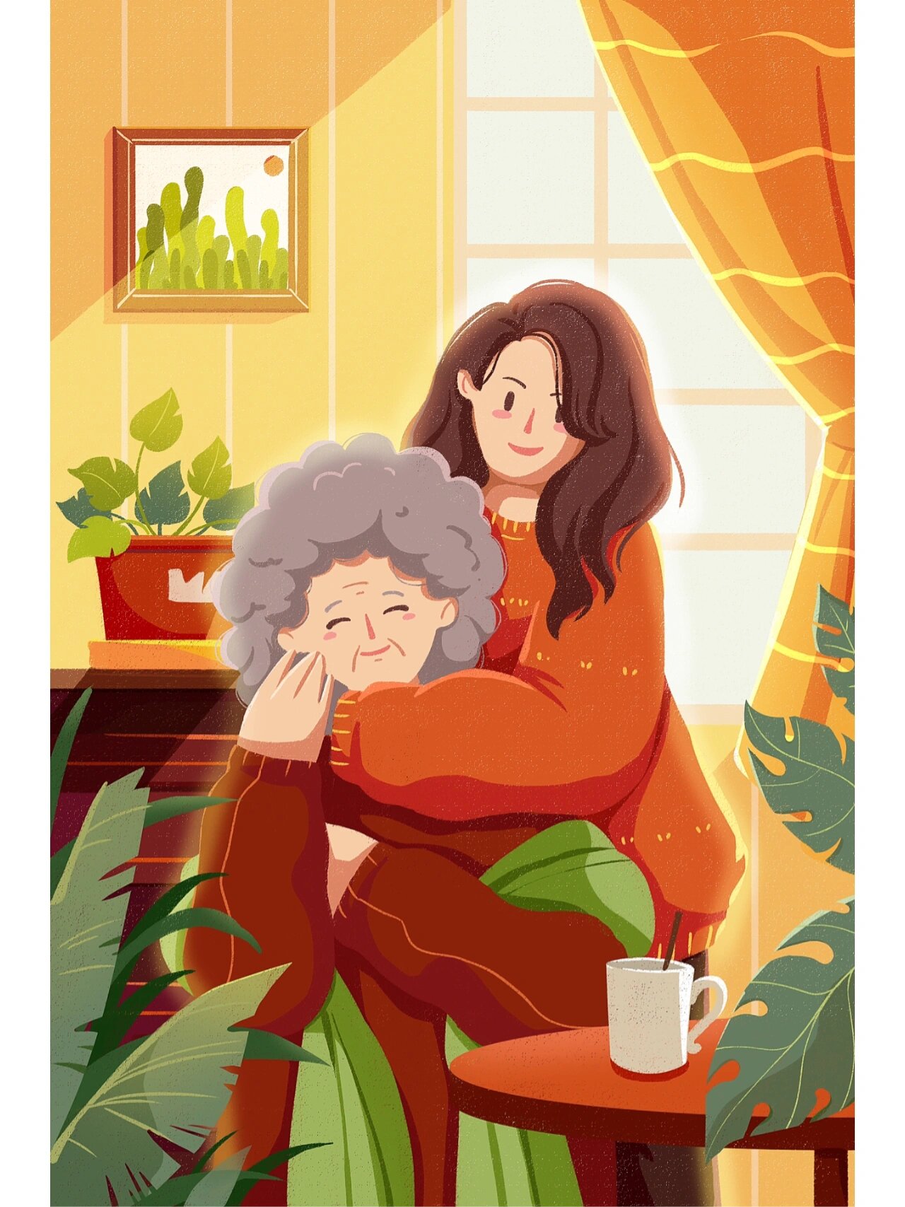 母爱的伟大|母亲节卡通插画分享1