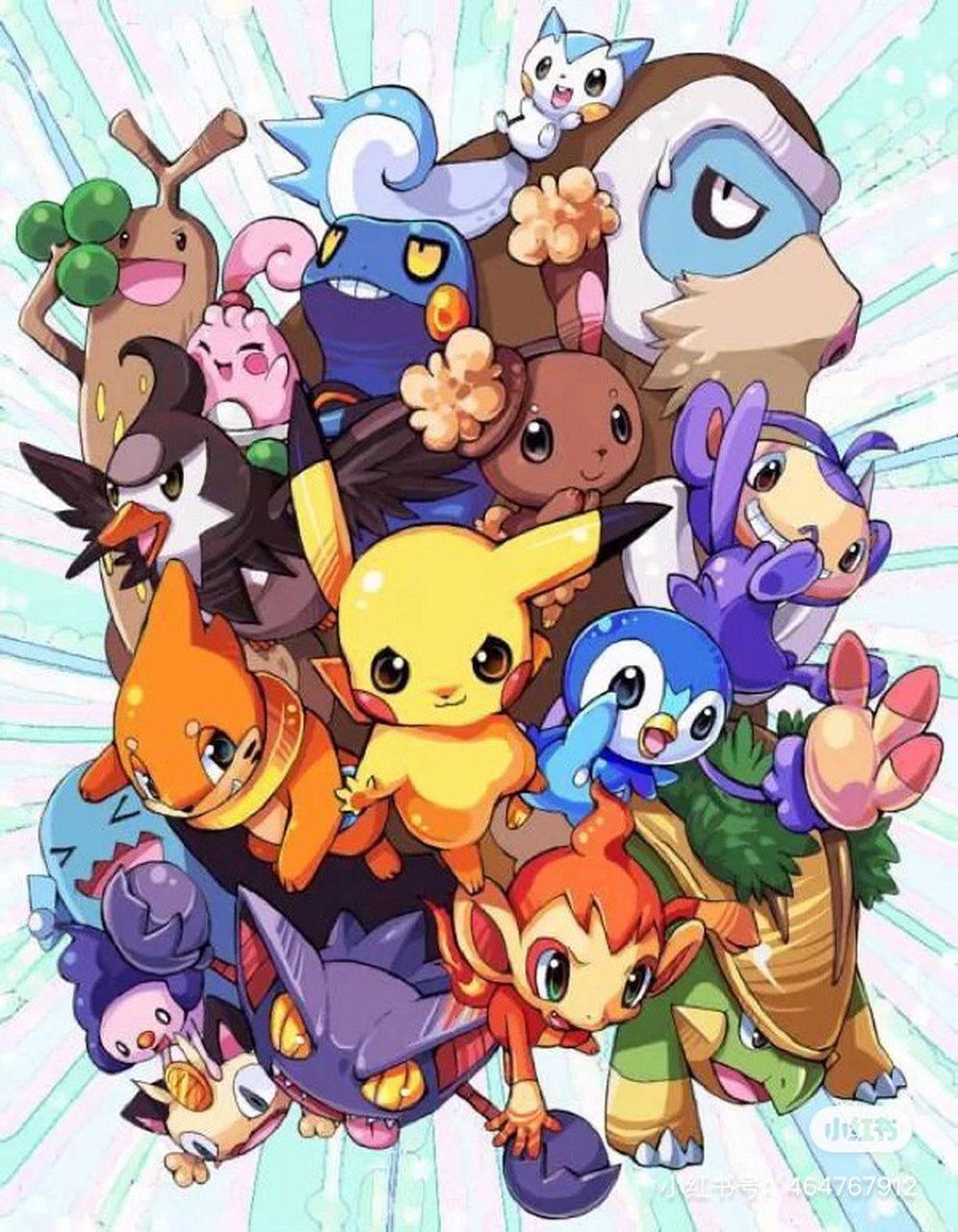 神奇宝贝全家福 图二原图 #动漫