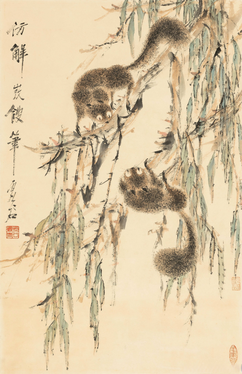 画家虚谷笔下的松鼠图