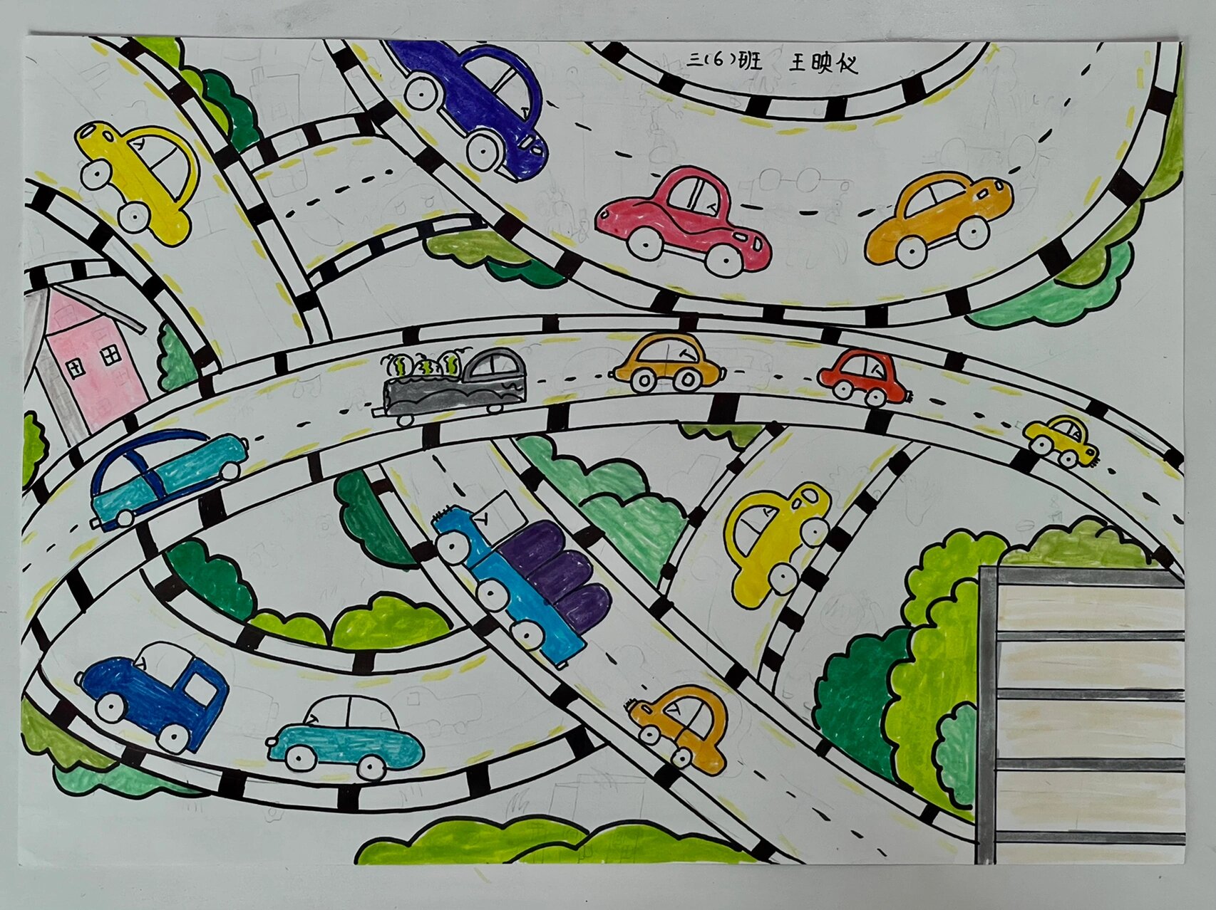 公路交通图画～高架桥图画