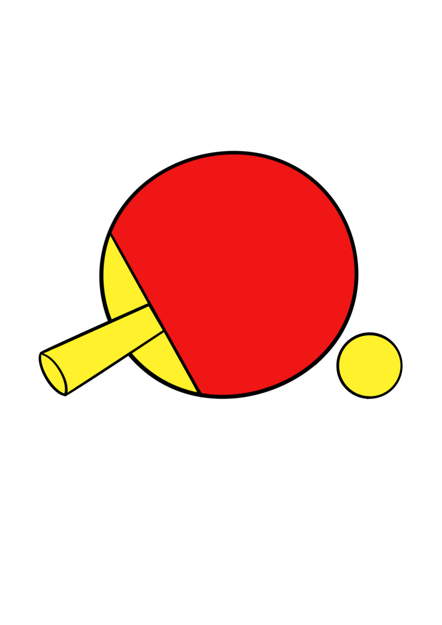 乒乓球简笔画 简单图片