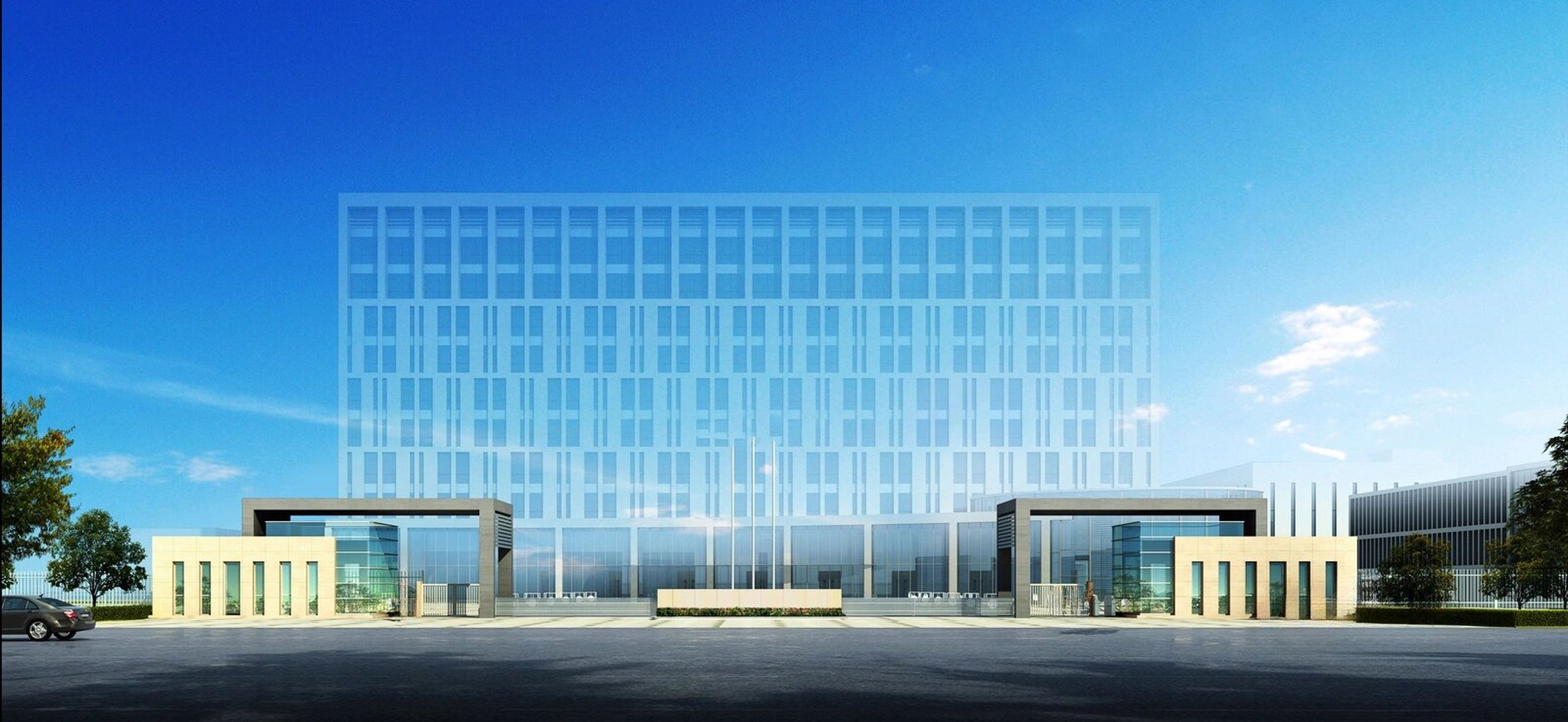 工厂大门效果图设计,门卫室大门效果图设计,厂房园区大门效果图设计