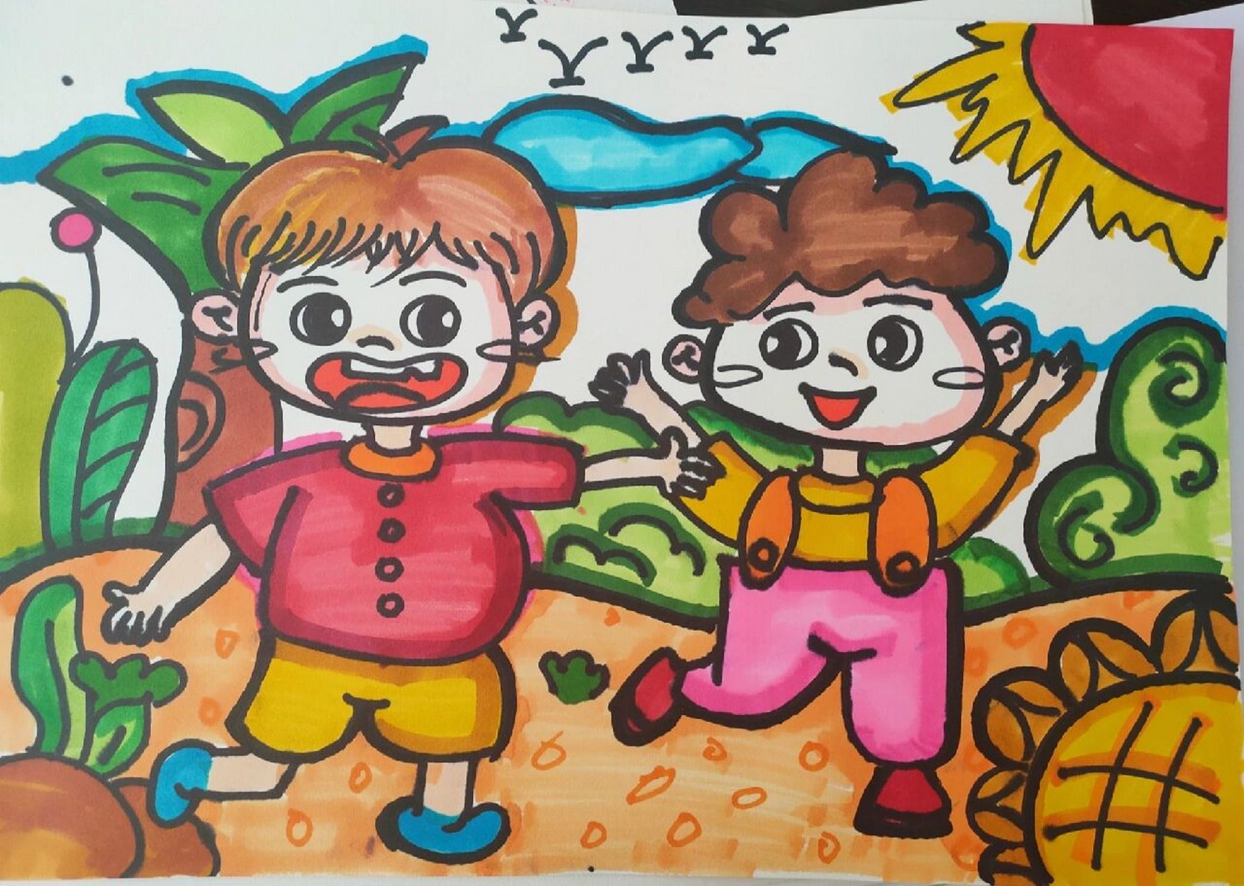 夏天来了 儿童主题画~9797 考完康巴什了,笔试过了,进面试了,今天