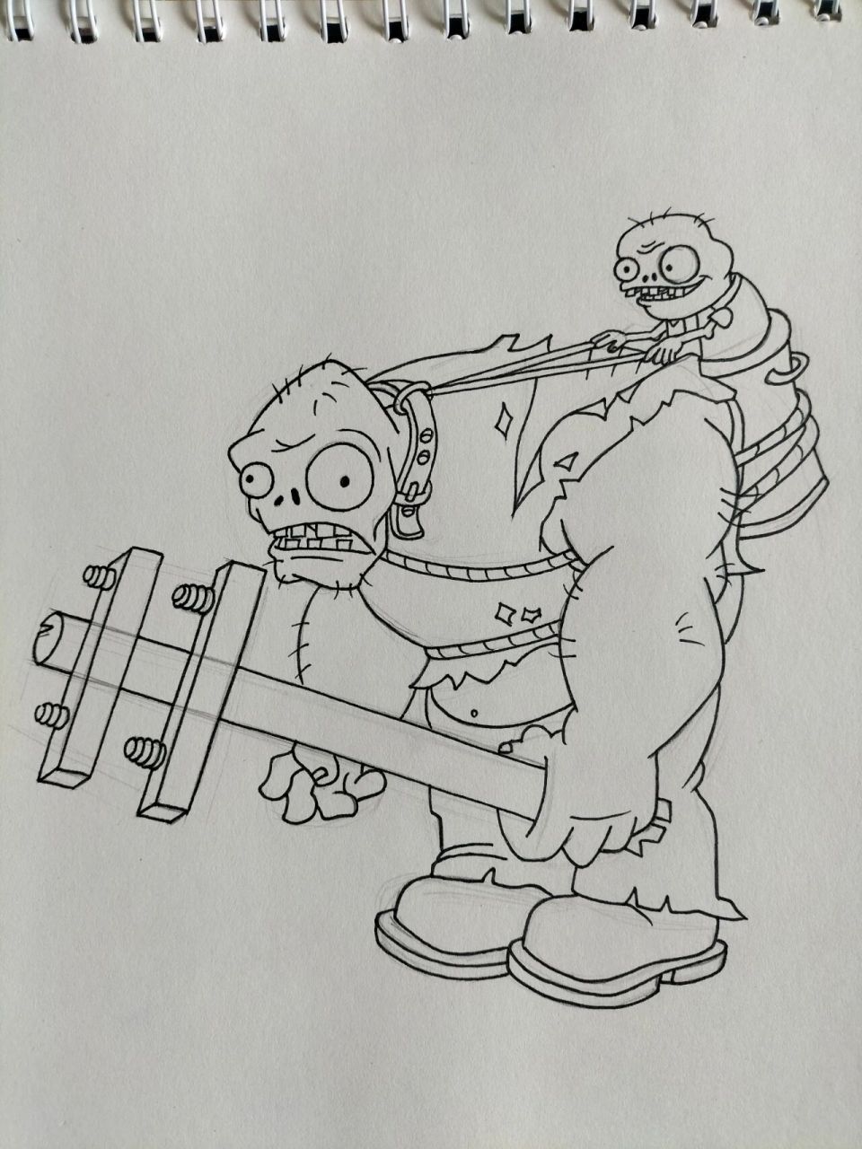 植物大战僵尸怎么画简笔画 巨人僵尸