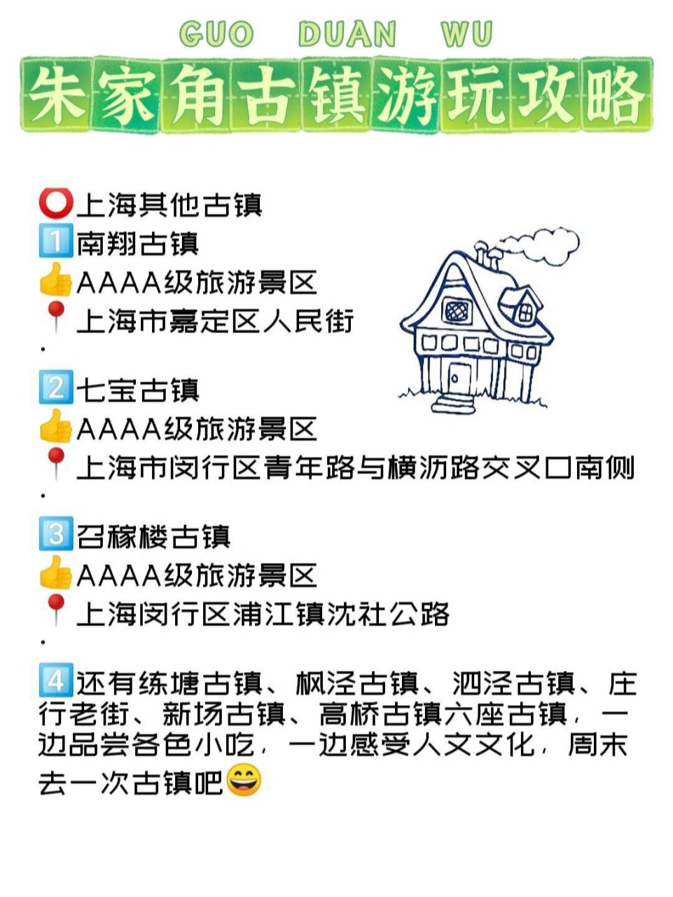 导览地图美食路线 8715上海市青浦区朱家角古镇景区 90门票